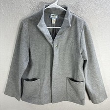 Vintage Women's Pendleton Gray One Button Jacket Blazer Virgin Wool Casual Sz M