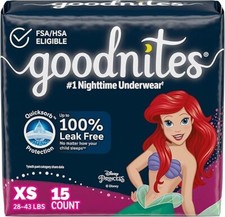 Goodnites Girls' Nighttime Bedwetting Underwear All sizes