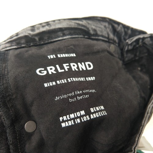 GRLFRND Karolina High Rise Straight Crop Jeans Size 31 NWT Black Sunset Park - Picture 15 of 17