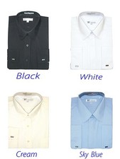MEN'S BASIC DRESS SHIRT COTTON BLEND FRENCH CUFF FOUR COLORS SG 03F