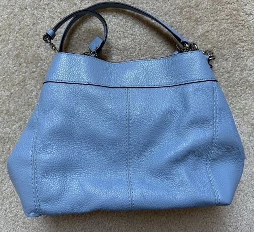 Borsa donna Coach nuova F28992 pelle di ciottoli blu fiordaliso