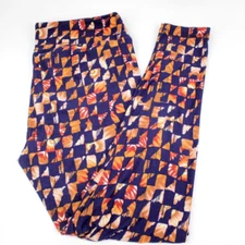 LuLaRoe Floral Block Out Pattern Leggings Size TC Tall & Curvy