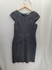 Calvin Klein Gray Straight Pencil Sheath zip back Dress Fits Size-8