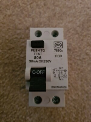 MK Sentry 80A 30mA Rcd zweipolig 