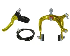 ALTA Bicycle BMX Alloy FRONT Bicycle Brake Complete Set GOLD Side-Pull Caliper