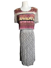 K Studio Vintage rare Floral Tie Waist Dress Size 10 Cottagecore Prairie