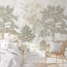 Misty Forest Wall Mural Peel & Stick Removable Wallpaper Nature Tree Sticker
