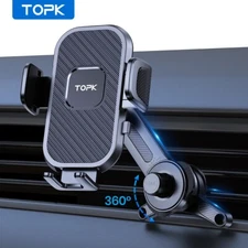 TOPK Metal Extension Hook Air Vent Phone Mount, compatible with all smartphones