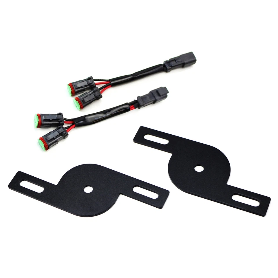 Dual Ditch Light Adapter Brackets + Y-Splitter DTP Connectors For Truck SUV Jeep - Image 2 of 4