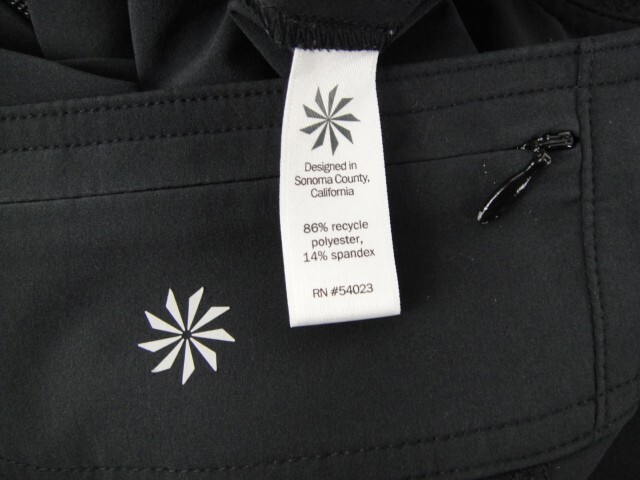 Skort Athleta Noir Taille 10 - Jupe Short Zippée En Spandex - Fitness