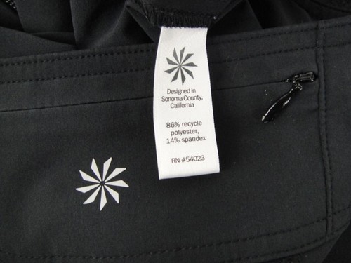 Athleta taglia 10 nero scort cerniera laterale riciclato polispandex elasticizzato - Foto 6 di 9