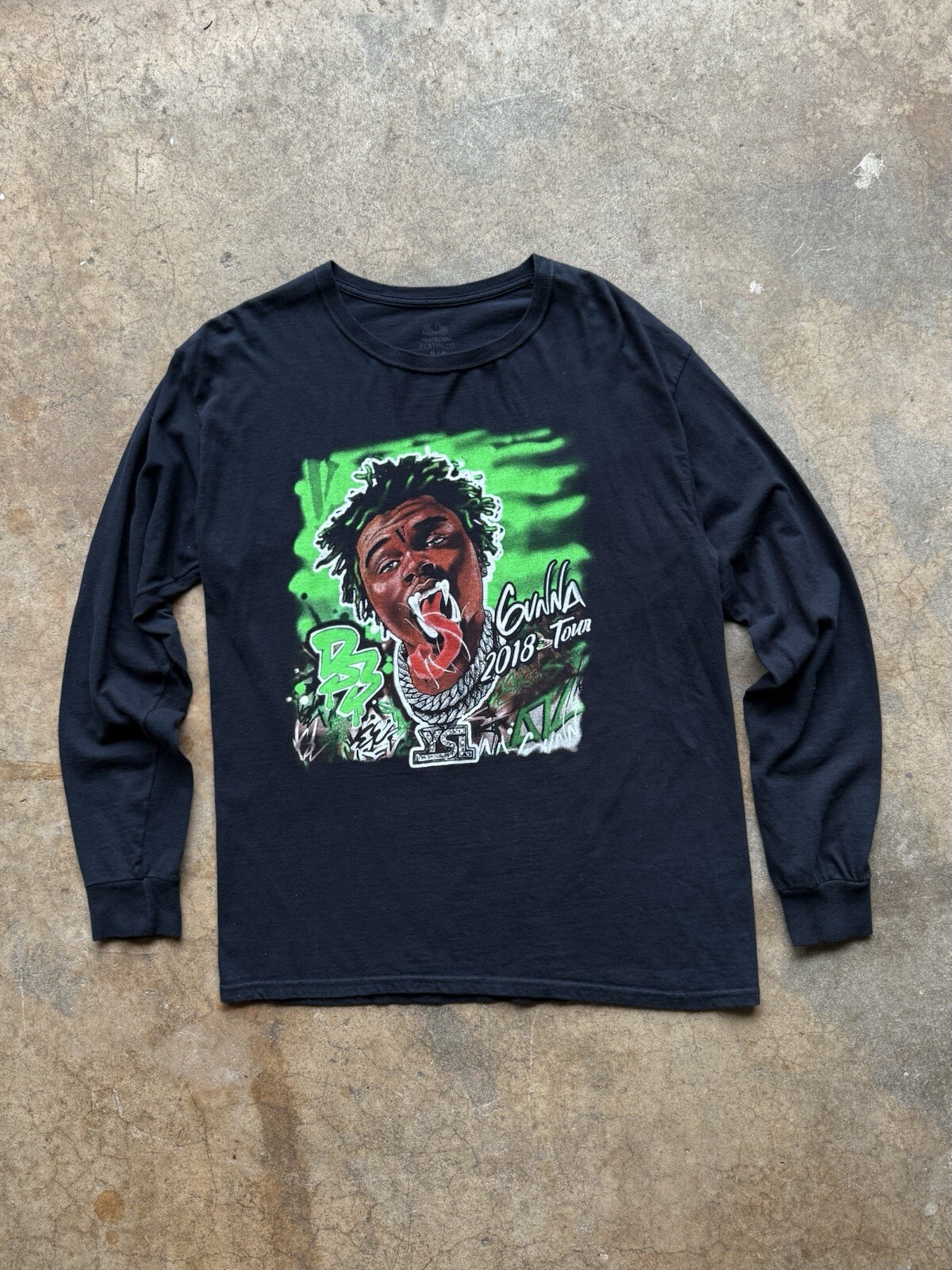 SAINT LAURENT T shirt ufficiale Gunna 2018 Drip stagione 3 YSL DS3 manica lunga tour uomo taglia M