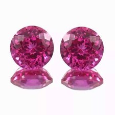 80 Ct Natural Round Cut Ceylon Pink Sapphire Certified Loose Gemstone Pair