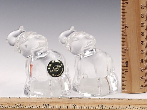 Lenox Fine Crystal Elephant Salt & Pepper Shakers - Trunk Up - Picture 11 of 12