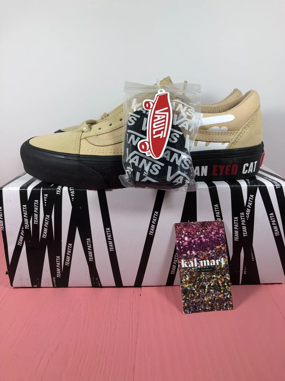 Chat aux yeux moyens aux yeux moyens Patta X Vans Vault SK8 ANCIENNE SKOOL VLT LX Amande Buff taille 7,5