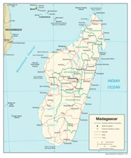Madagascar Road Highway Transportation Map Country Nation Poster Print