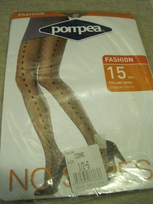 Pantyhose POMPEA No Stress Vertical Lines Pattern Cognac 1/2-S SEALED Italy