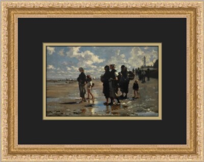 John Singer Sargent Oyster Gatherers of Cancale Custom Framed Print