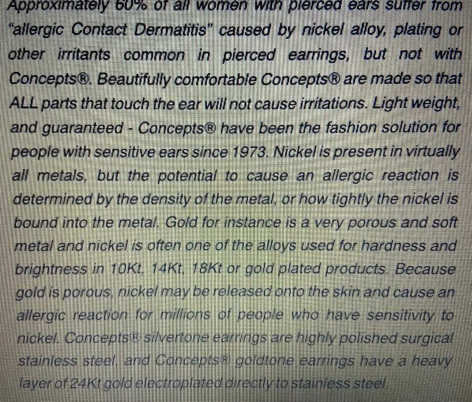 Concepts Pierced Earrings Sensitive Ears 14K Solid Gold & 24K Gold Plated - Image 3 of 4