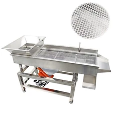 110V Dual Motor Stainless Steel Sieve Linear Vibrating Screen 8mm Sifter Shaker