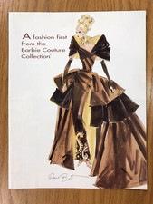 1996 Couture Collection Barbie Doll Poster, Dramatic Taffeta Dress, 22 x 16.5