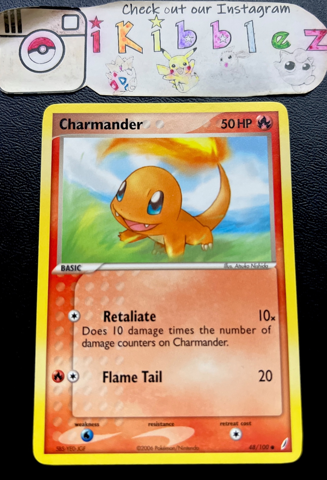Charmander 48/100 NM Vintage Crystal Guardians Pokemon. Free Tracked Shipping!