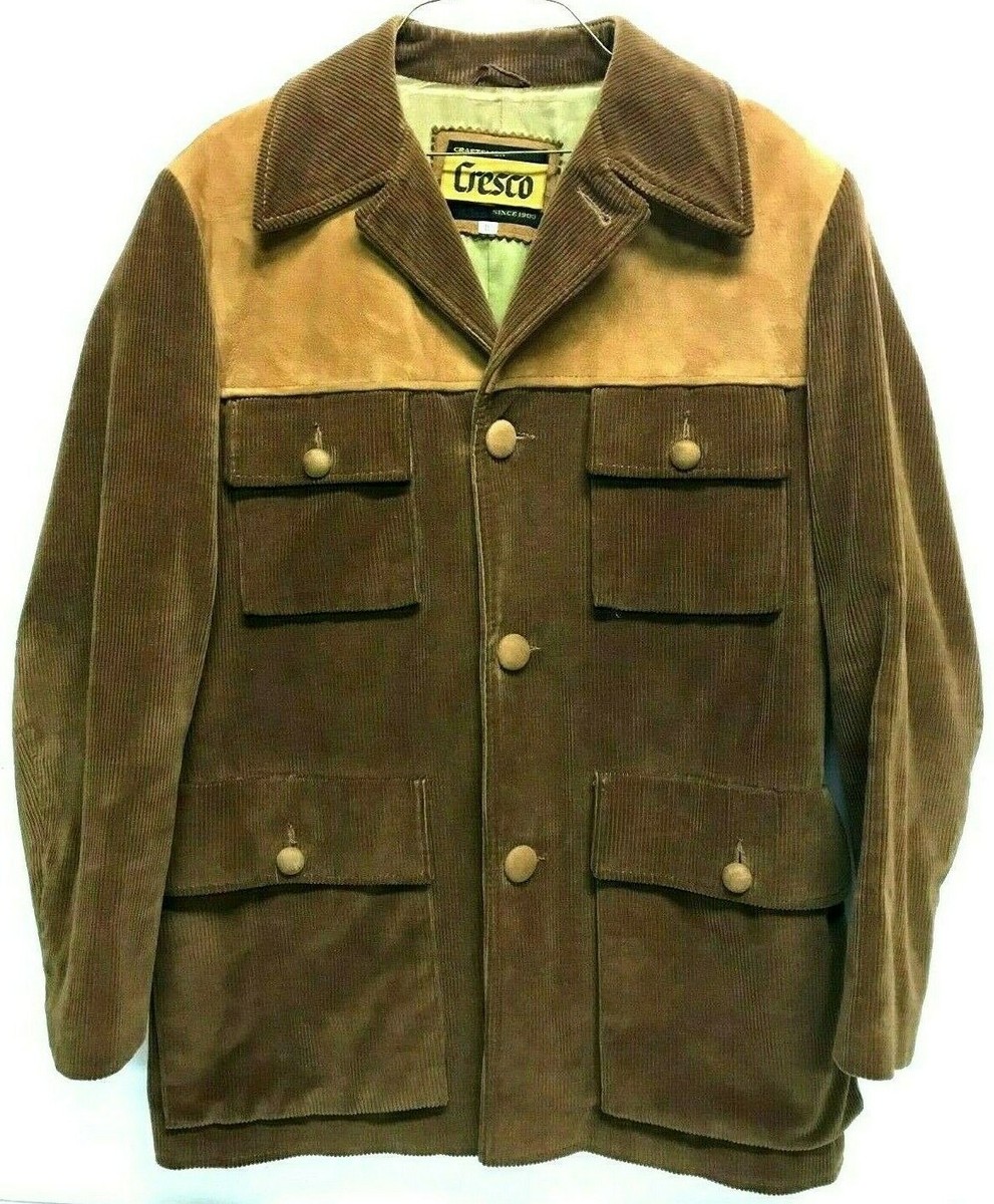 【KOOLOSET】Vintage Crack Suede Jacket Vintage 1970's Craftsmen Cresco Corduroy & Suede Jacket