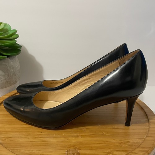 Cole Haan schwarze Lackleder-Pumps klassisch spitz zulaufend Größe 10B