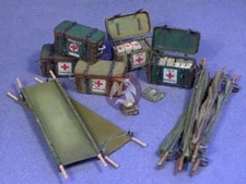 Resicast 1/35 UK British Medical Supplies Stretchers, Panniers (w/Decals) 352338