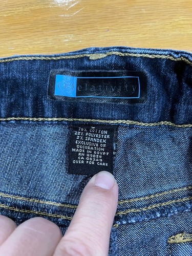 Jeans Relativity donna 10 dritti blu vita alta denim elasticizzato stile western - Foto 4 di 10