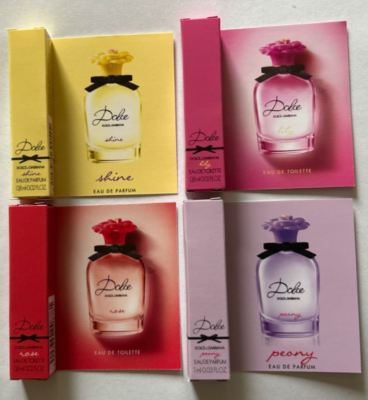 4 Dolce Gabbana Perfume Sample Spray PEONY LILY ROSE SHINE See