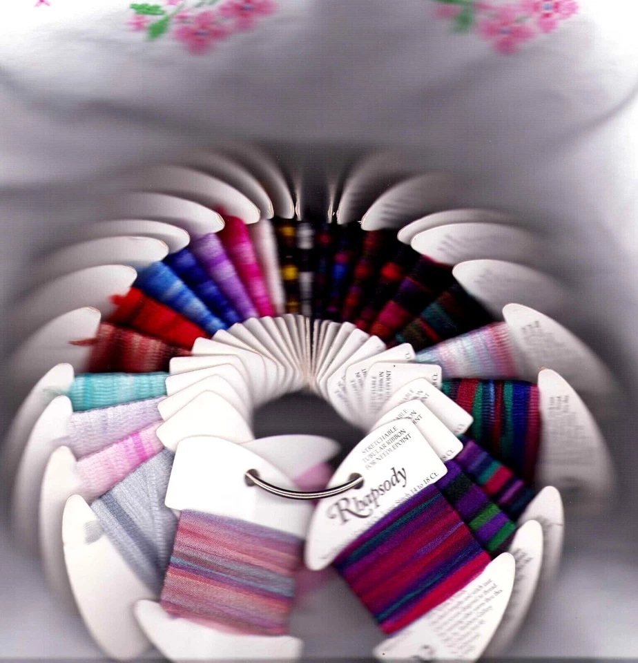 Rhapsody Tubular Ribbon Stretchable Rainbow Gallery Cross Stitch Needlepoint Pic - Image 1 of 1