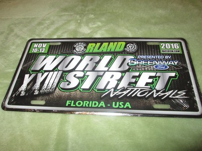 World Street Nationals Orlando Nov 10 13 16 Xxiii Drag Way License Plate Speed Ebay