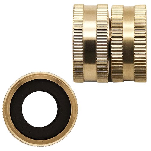 2 Pack 3/4" Heavy Duty Brass Garden Hose Adapter With Dual Swivel For Male Hose - Picture 5 of 7