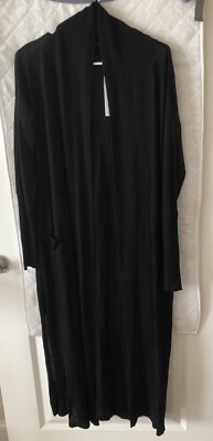 NWT ZARA KNIT BLACK LONG JACKET WITH POCKETS CARDIGAN 2298/109 | eBay