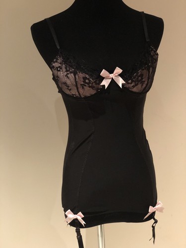 VICTORIAS SECRET Lingerie BLACK/PINK Lace Sexy BUSTIER CORSET Bra NWT $139 Rare - Picture 4 of 10