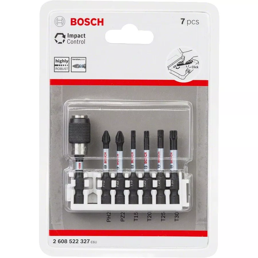 BOSCH 2608522327 Impact Control Bits set 7 Pcs. Torsion zone PH2