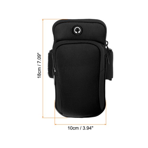 Bracelet de téléphone pour bracelet de course support de téléphone portable support de téléphone de course noir - Photo 2 sur 5
