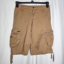 Vintage 90s y2k tan brown cargo paris blues capri pants