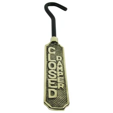 New Solid Brass Metal Open/Closed Fireplace Damper Sign Hanging Flue Pull Hook