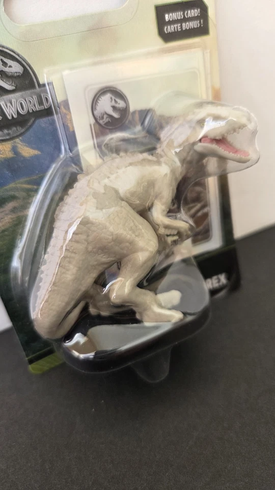 Figura de dinosaurio Indominus Rex Jurassic World 2,5" tarjeta de bonificación adorno de pastel juguete Foto 3 de 4