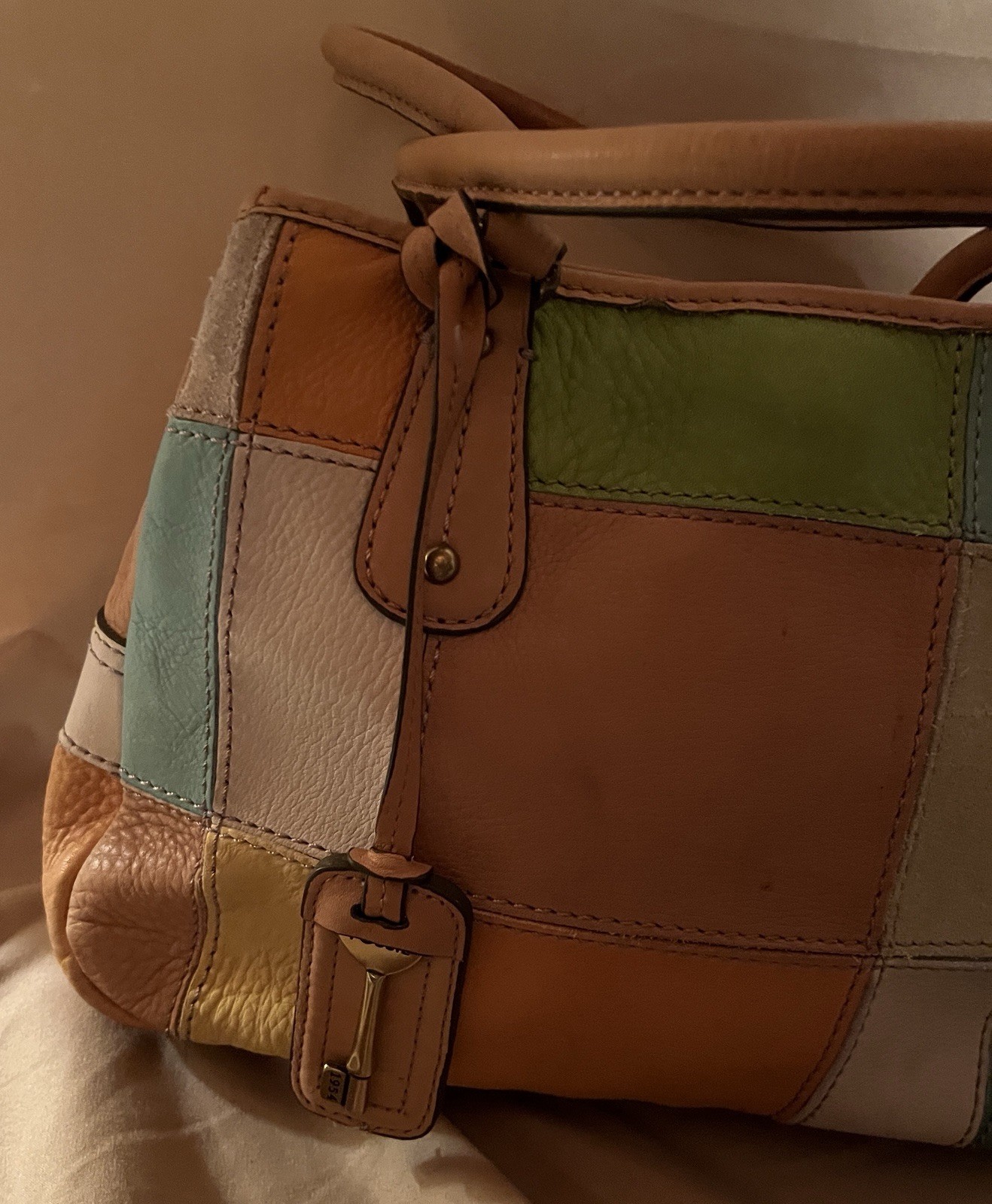 Fossil Multi Color Patchwork(All Sides) Leather B… - image 6