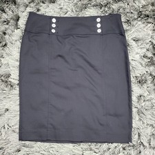 Lauren Ralph Lauren Skirt Womens 10P Black High Waist Pencil Stretch Work Wear