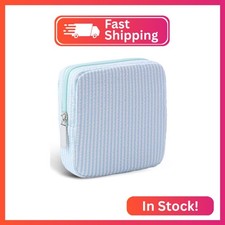 Teircno Period Bag for Teen Girls  Striped Sanitary Napkin Storage Bag  Cute P