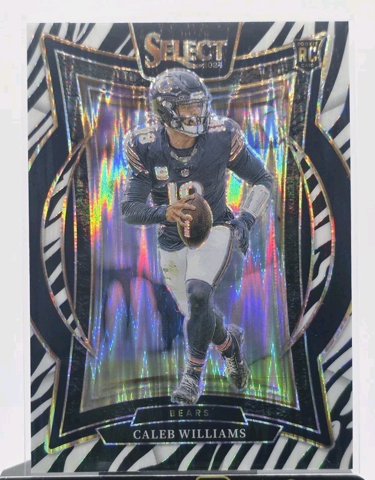 Caleb Williams Zebra Shock Prizm 2024 Panini Select - Concourse #25  (RC)