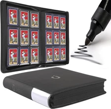 Toploader Binder, Holds 288 Toploaders - 9-Pocket Top Loader Binder for 3" X 4"