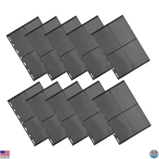 Lurrose 10pcs Black PVC Stamp Display Pages for Collectors Double-Sided Inserts