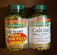LOT OF 2 Nature's Bounty Calcium 1200mg w/Vitamin D3 120ct x2 Exp 03/2027 NEW