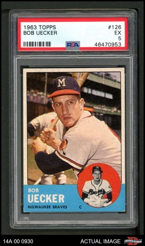 1963 Topps #126 Bob Uecker Braves HOF PSA 5 - EX