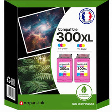 Pack de 2 Cartouches compatible pour HP 300XL Couleur Nopan-ink